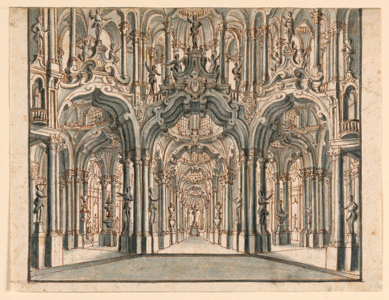 Toneelontwerp, Arcaden Paleishal door Unknown artist