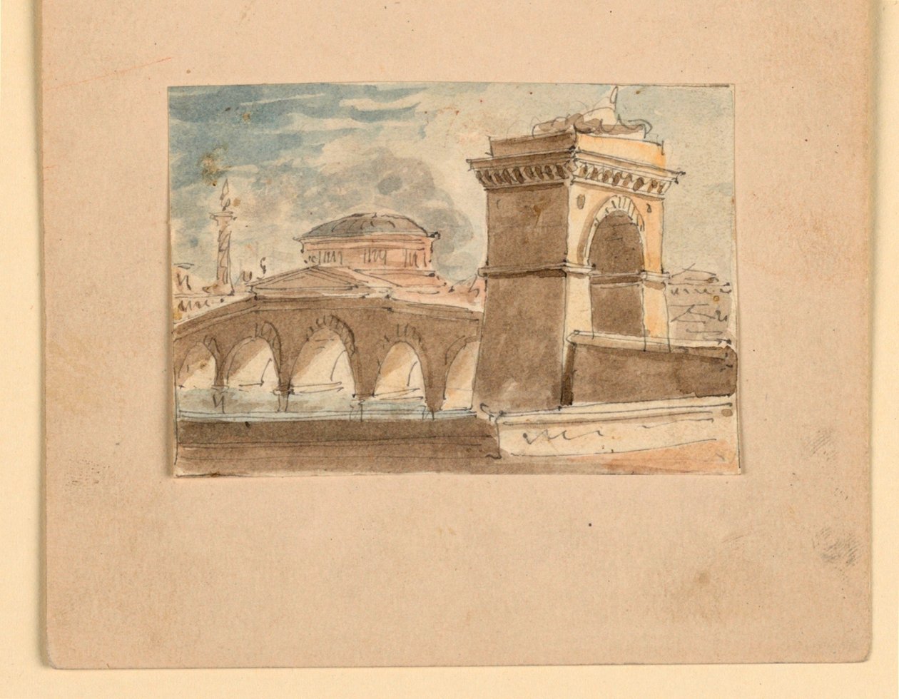 Toneelontwerp, Brug over Water door Unknown artist