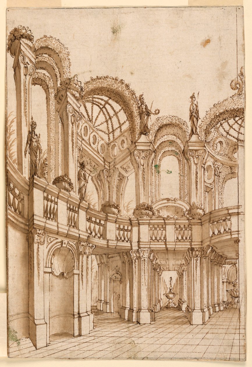 Toneelontwerp: Tuinarchitectuur door Unknown artist