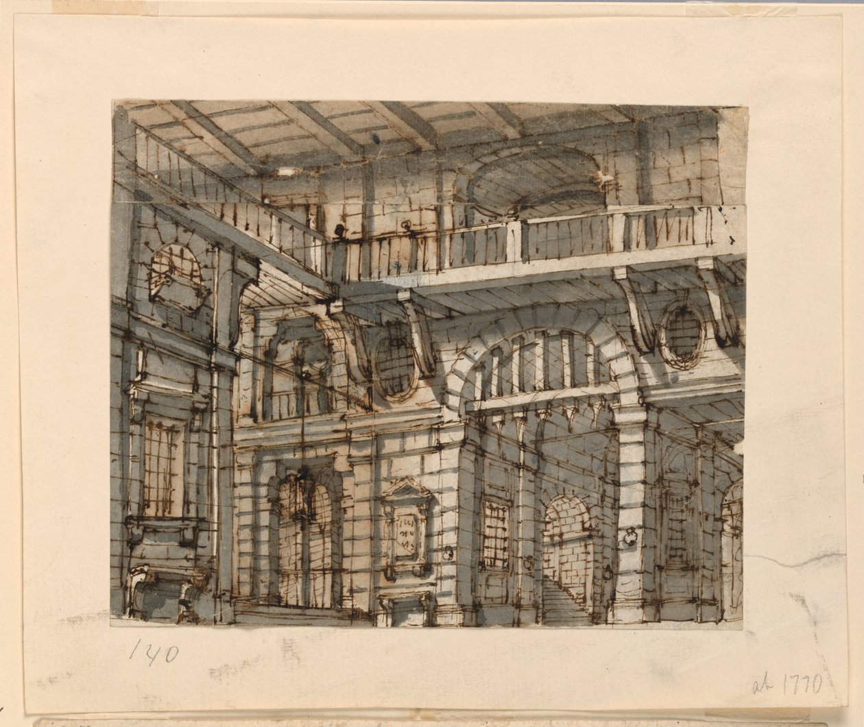 Toneelontwerp, Interieur van de Gevangenis Hof door Unknown artist