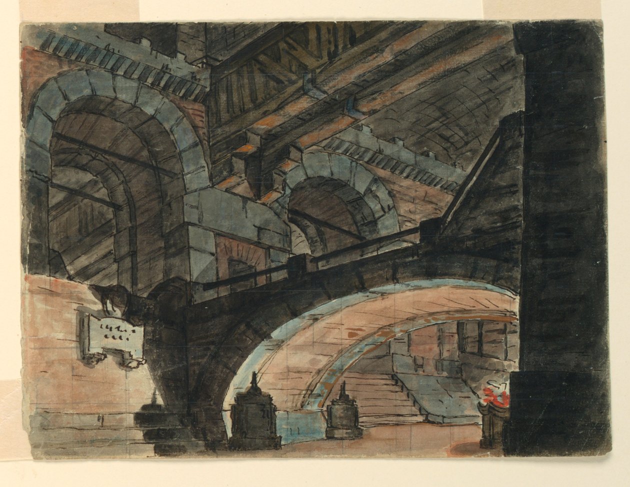 Decorontwerp, Interieur van een gevangenis door Unknown artist