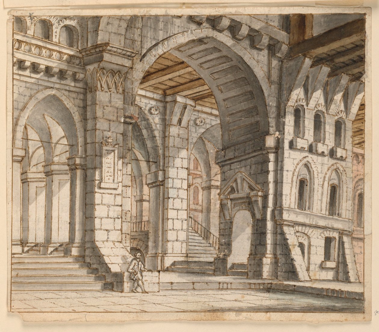 Toneelontwerp, Paleisinterieur door Unknown artist