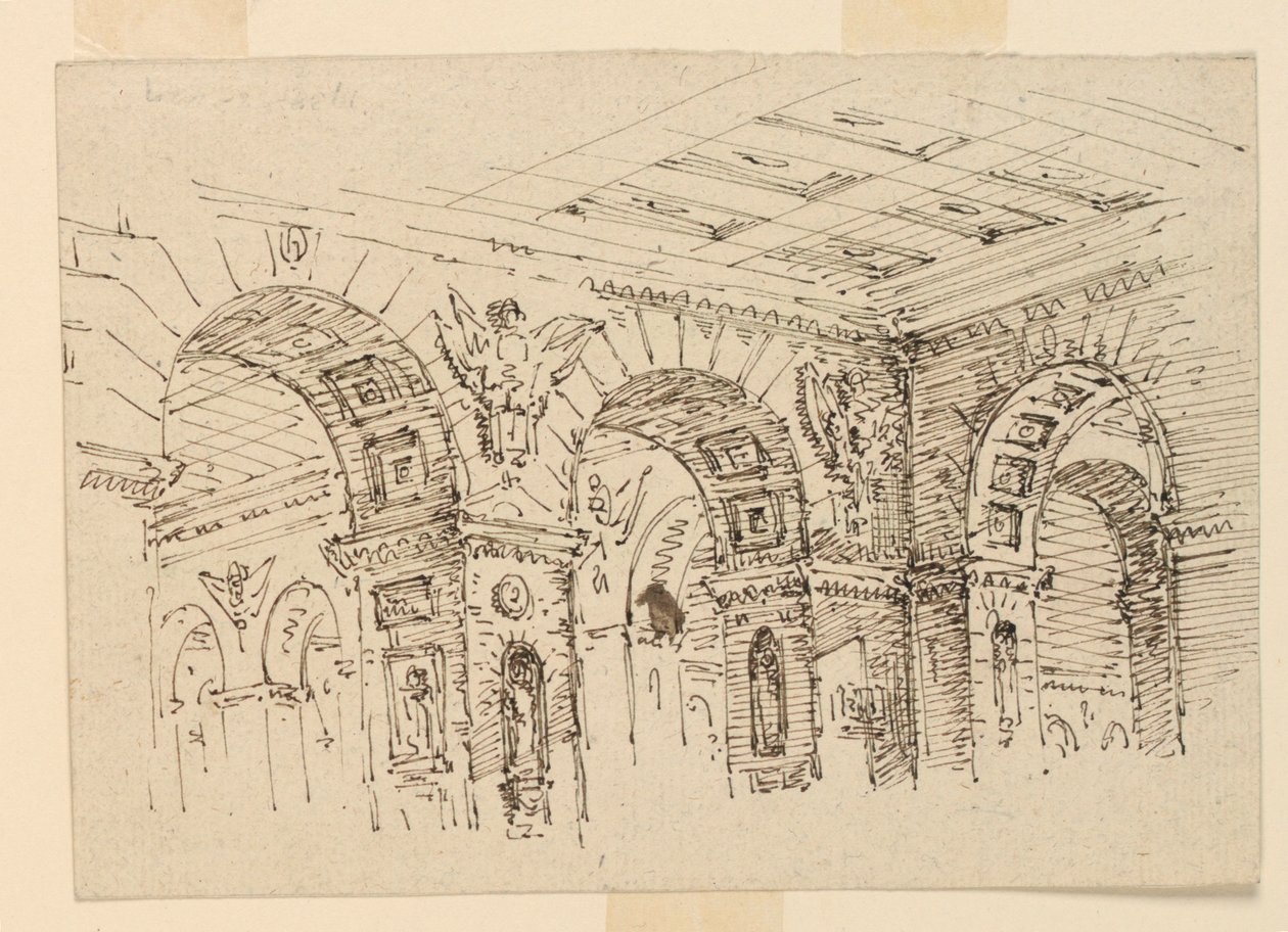 Toneelontwerp, paleisinterieur door Unknown artist