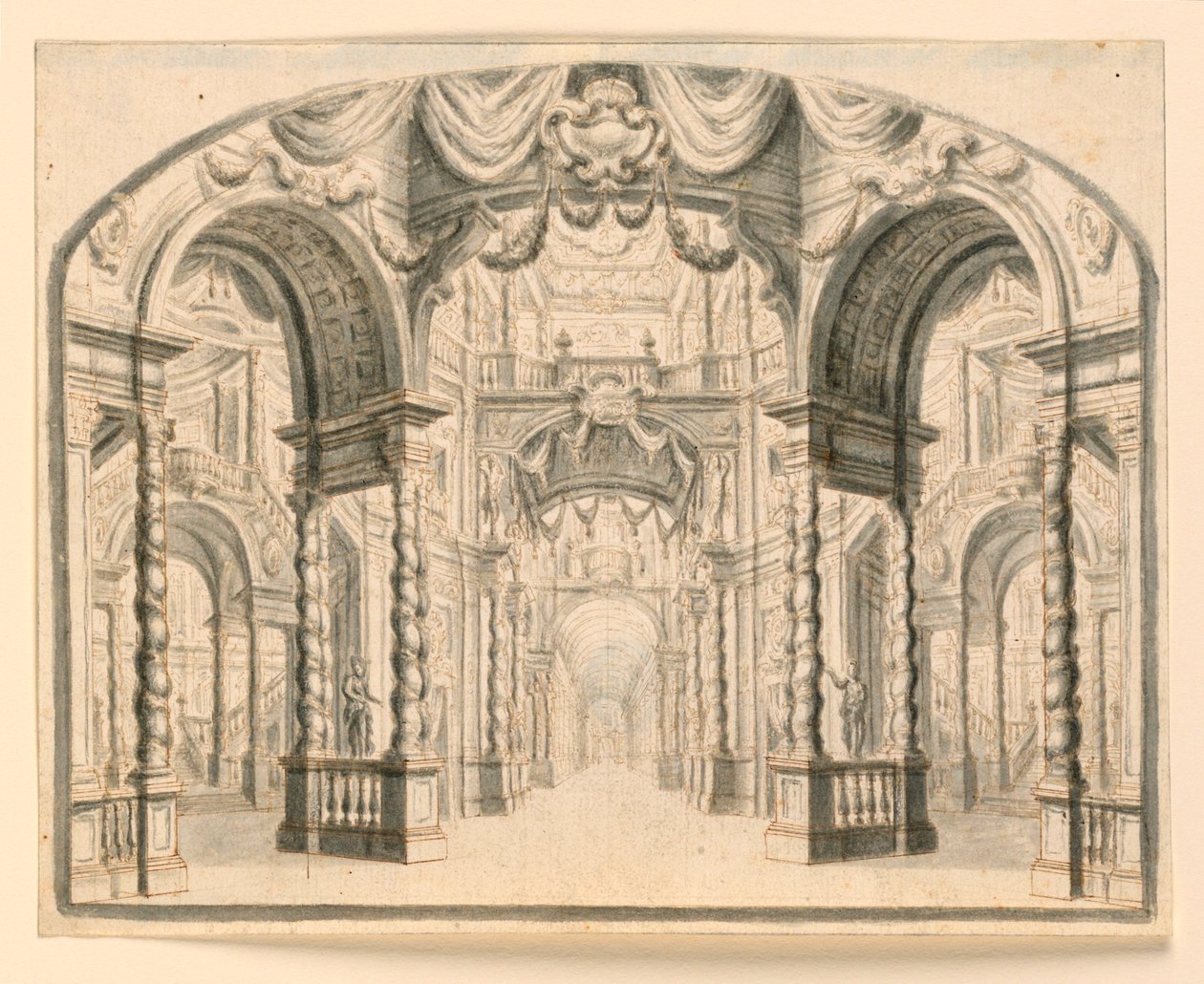Toneelontwerp: Paleisinterieur door Unknown artist