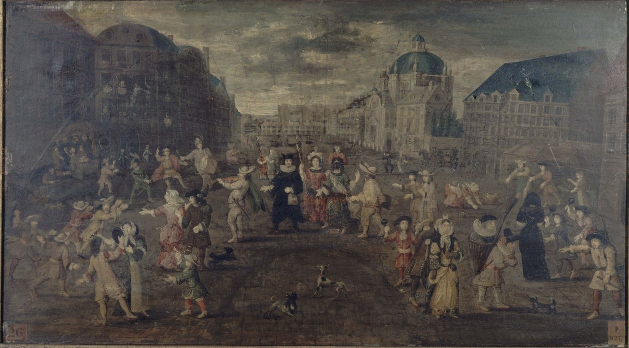 Straatgrappen in Parijs, tussen 1501 en 1600 door Unknown artist