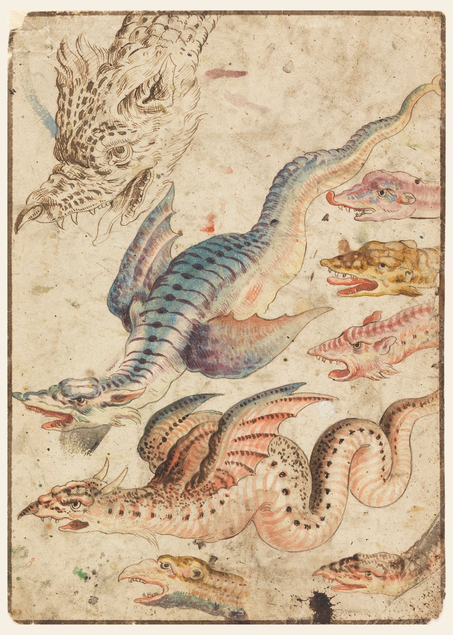 Studies van een draak door Unknown artist