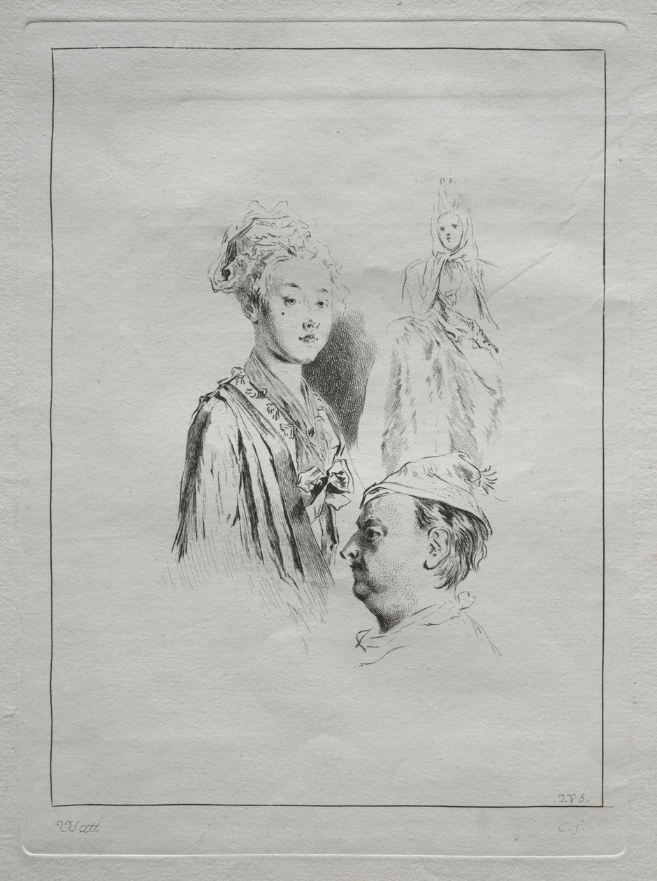 Studie van hoofden door Unknown artist