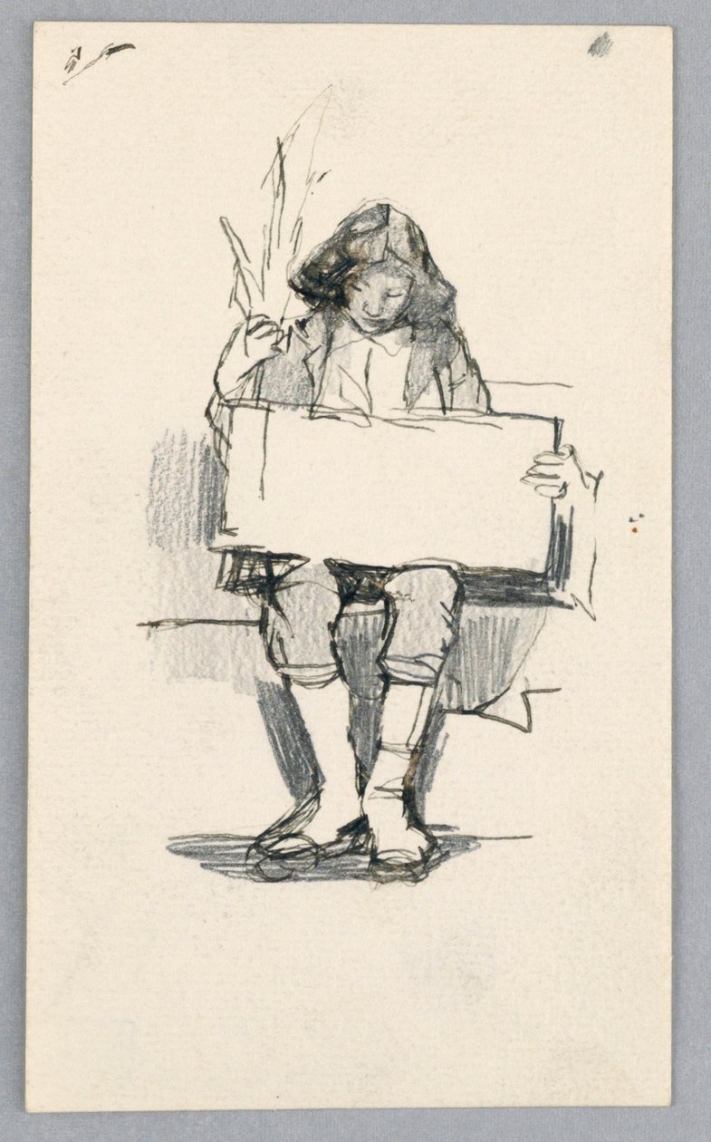 Studie van een jonge jongen door Unknown artist