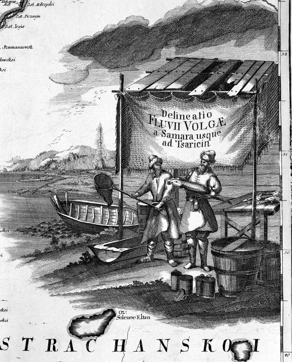 Steurvissen in de Wolga in de 18e eeuw door Unknown artist