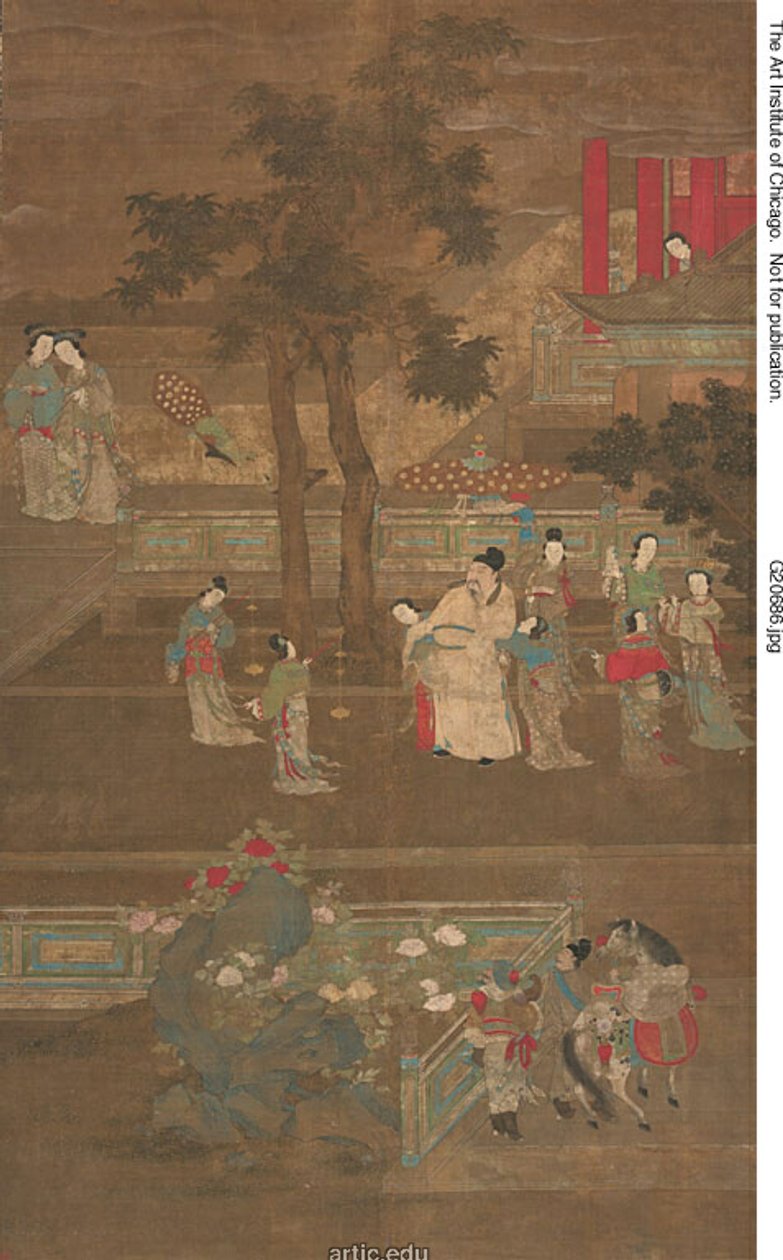 Su Dongpo begeleid naar de Hanlin Academie met dienstmeisjes van de keizerin-weduwe door Unknown artist