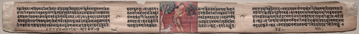 Sudhana en een buffel: Folio 115 (recto), uit een Gandavyuha-soetra (Schrift van de Opperste Array) door Unknown artist