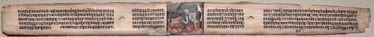 Sudhana en de Rishi Bhishmottaranirgosha: Folio 94 (recto), uit een Gandavyuha-soetra (Schrift van de Opperste Array) door Unknown artist