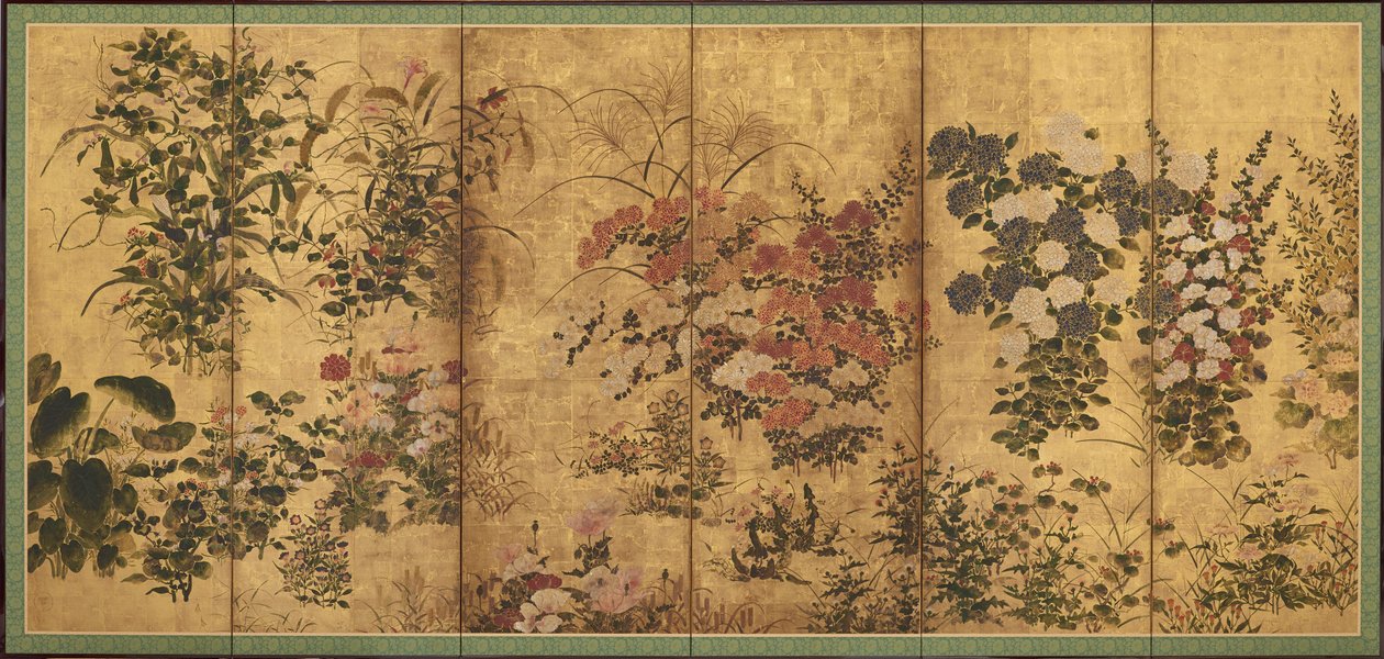 Zomer- en herfstbloemen door Unknown artist