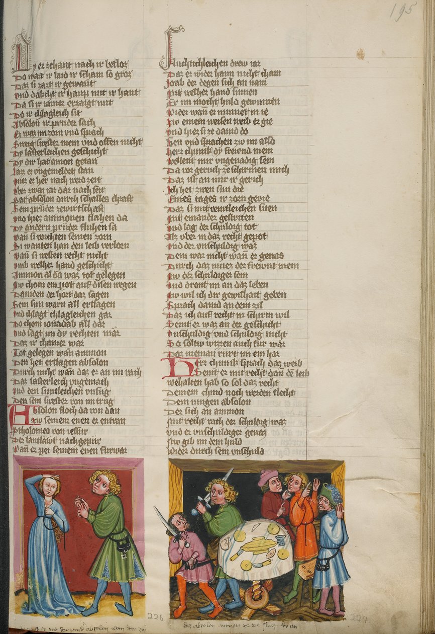 Tamar klaagt bij Absalom; Absalom beveelt de dood van Amnon door Unknown artist