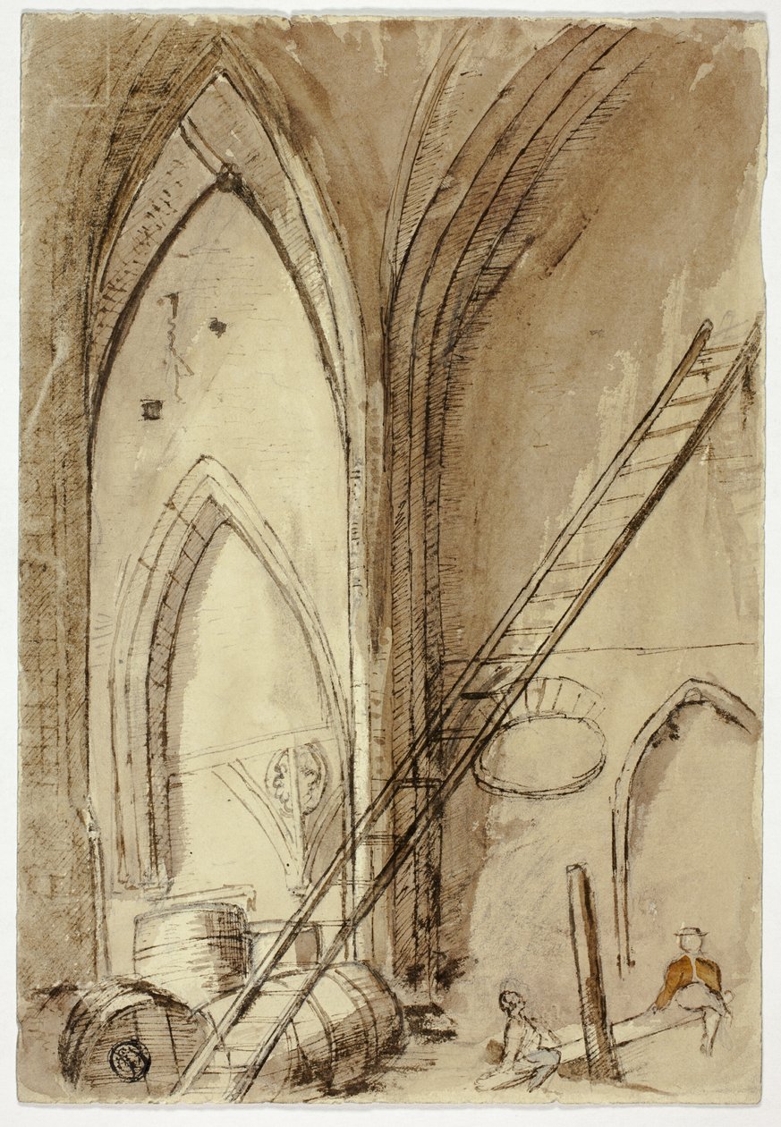 Wip in kerkgebouw door Unknown artist
