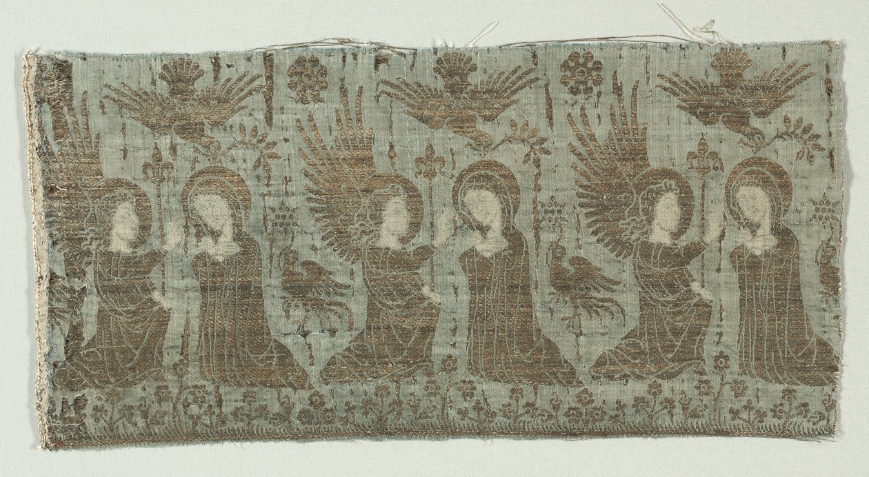Textiel Fragment met de Aankondiging door Unknown artist