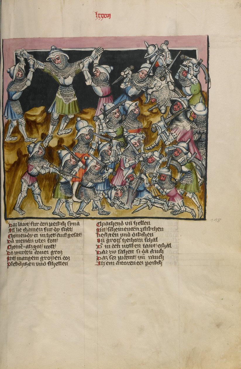 De strijd van de Amalekieten; Mozes heft zijn armen in gebed door Unknown artist