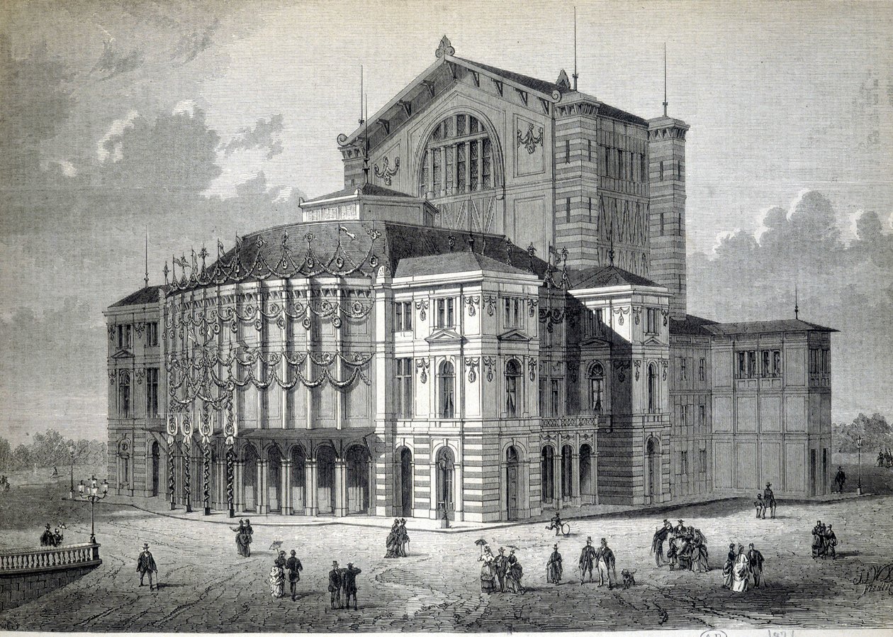 Het Bayreuth Model Theater, gebouwd op initiatief van Richard Wagner en ingehuldigd in 1876 door Unknown artist