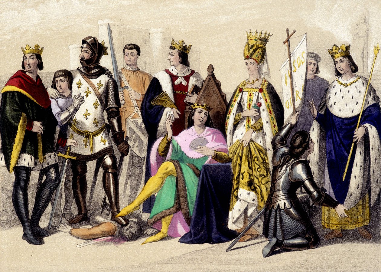De Capetingen van Valois van 1328 tot 1422. Filips VI, Jan II, Karel VI, Isabeau (Isabella, Elizabeth) van Beieren, Jeanne d