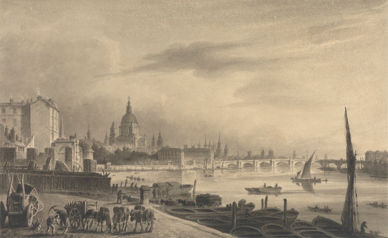 De stad Londen vanaf Somerset House door Unknown artist