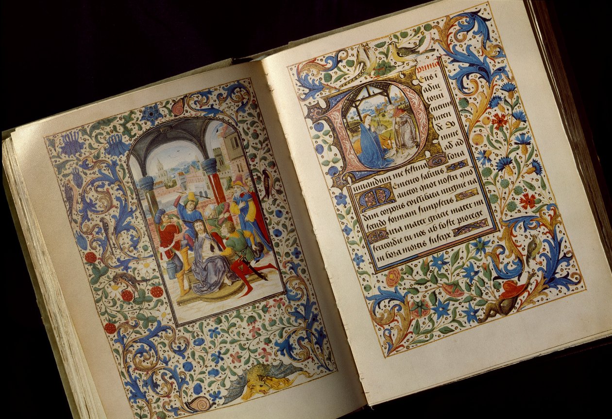 De Kroning van Doornen Dubbele pagina van een open manuscript van 