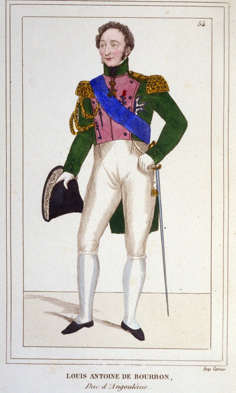 De hertog van Angoulême Louis Antoine (Louis-Antoine) d