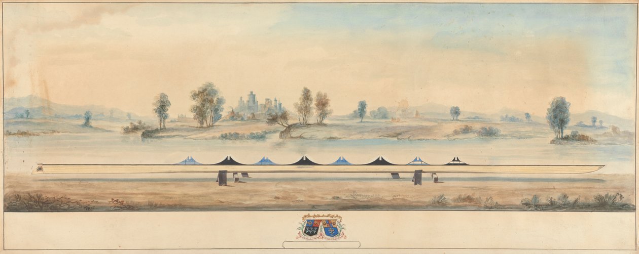De Eton Boot op het Jaagpad van de Theems: Windsor Castle op de Achtergrond door Unknown artist