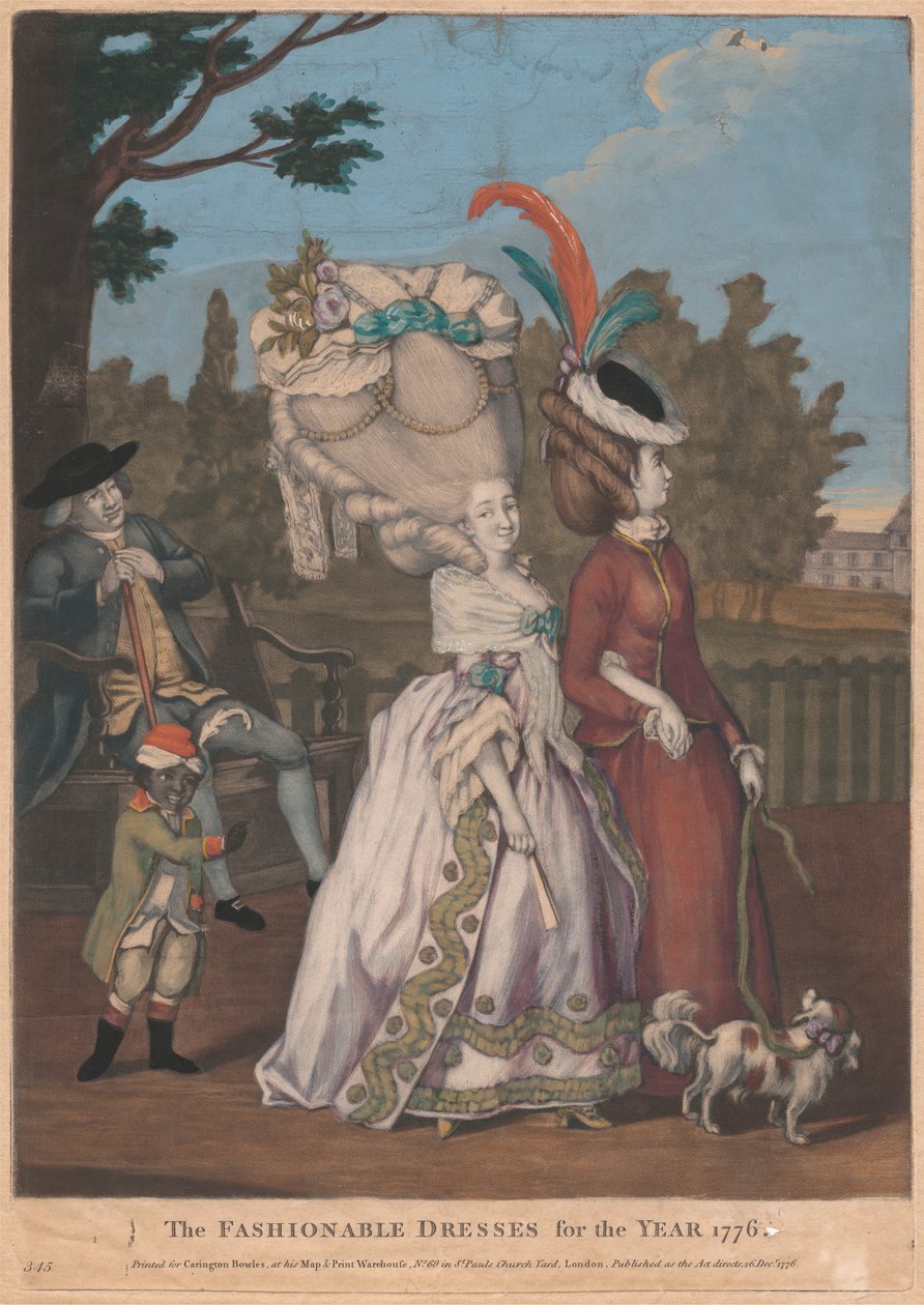 De Modieuze Jurken voor het Jaar 1776 door Unknown artist
