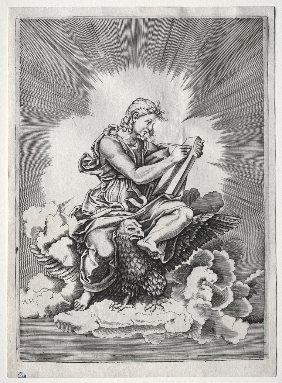 De vier evangelisten: St. Johannes door Unknown artist