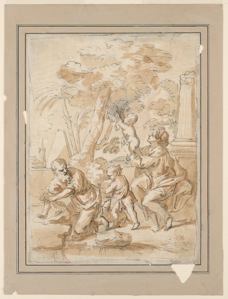 De Heilige Familie met Sint Jan door Unknown artist