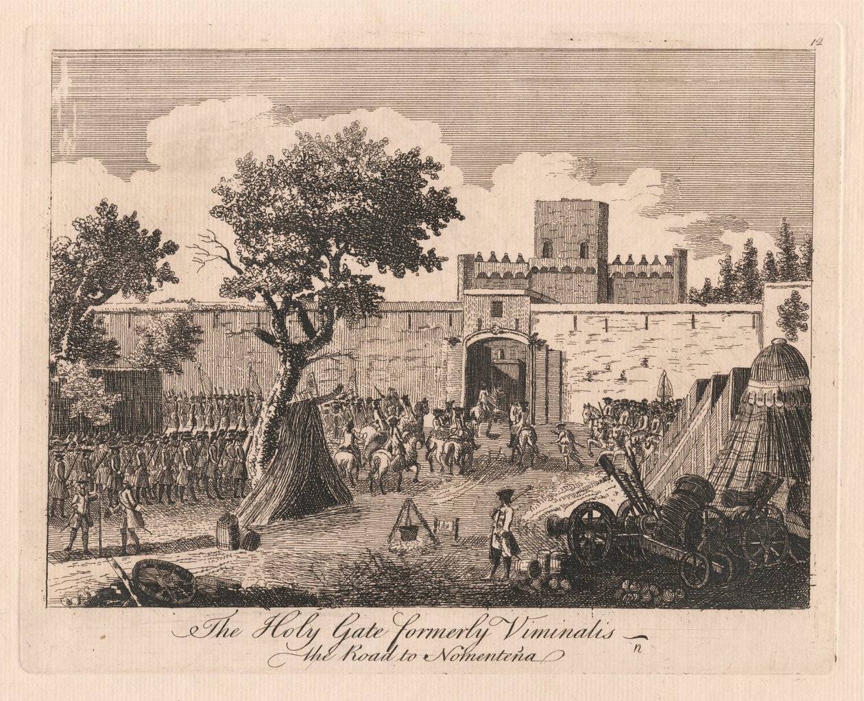 De Heilige Poort voorheen Viminalis, De weg naar Nomentena door Unknown artist