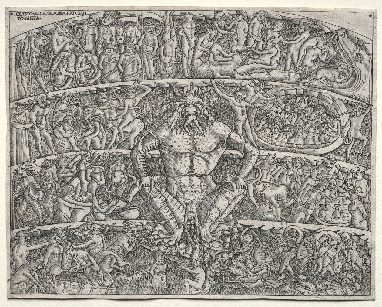 De Hel volgens Dante, naar de Fresco in het Campo Santo in Pisa door Unknown artist