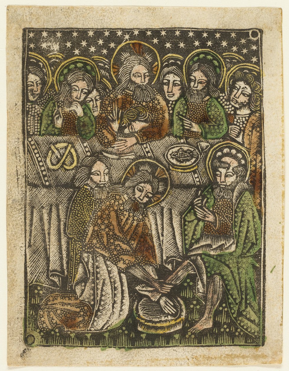 Het Laatste Avondmaal en Christus wast de voeten van de apostelen door Unknown artist
