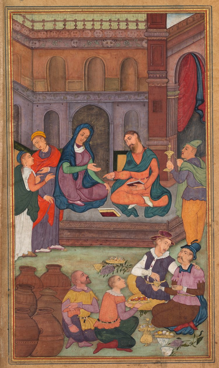 De Bruiloft te Kana, uit een Spiegel van Heiligheid (Mir’at al-quds) van Vader Jerome Xavier door Unknown artist