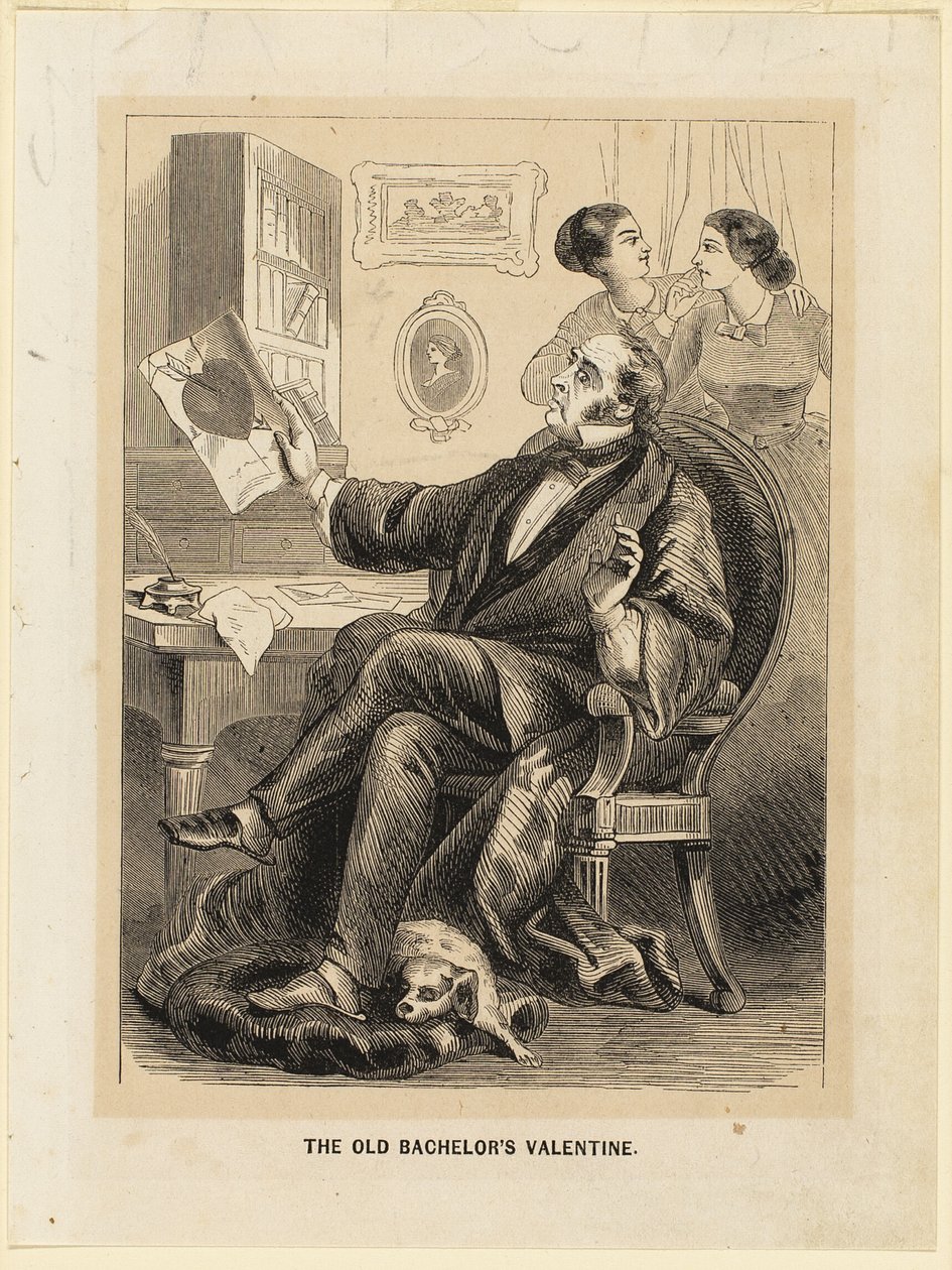 De Valentijn van de oude vrijgezel (valentijn) door Unknown artist