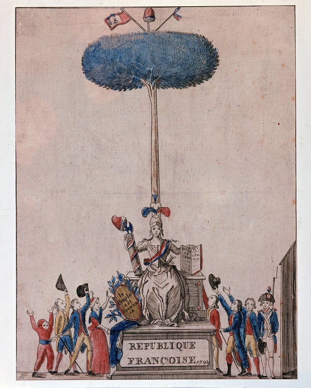 Het Volk is Soeverein - Allegorie van de Franse Republiek en de Boom van Vrijheid door Unknown artist