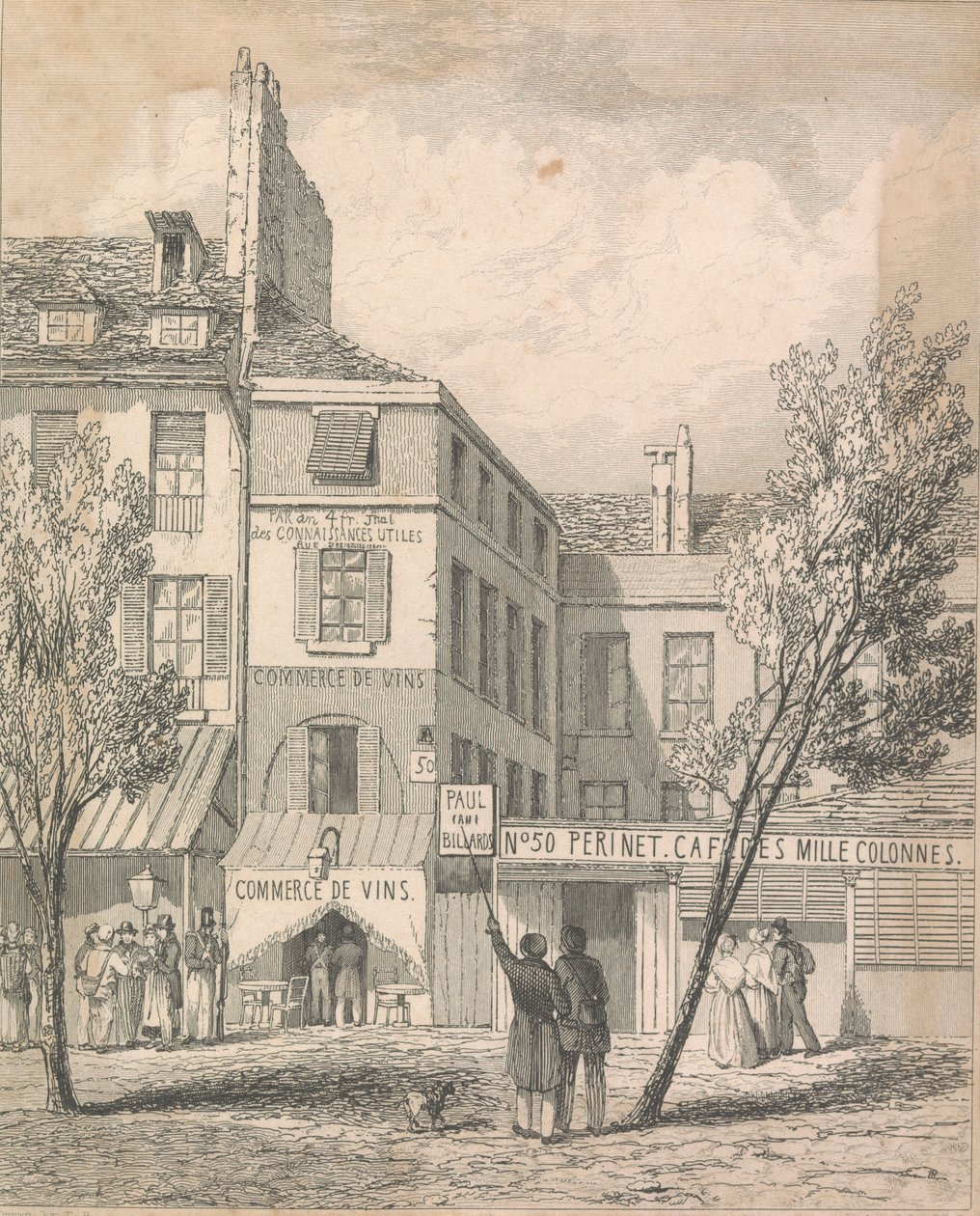 De Residentie van Jeschi in de Boulevard du Temple, naar een tekening ter plaatse gemaakt. Het raam bedekt met een jaloezie is degene van waaruit de dodelijke machine was [Dissil?]; pagina 2 (Volume Twee) door Unknown artist