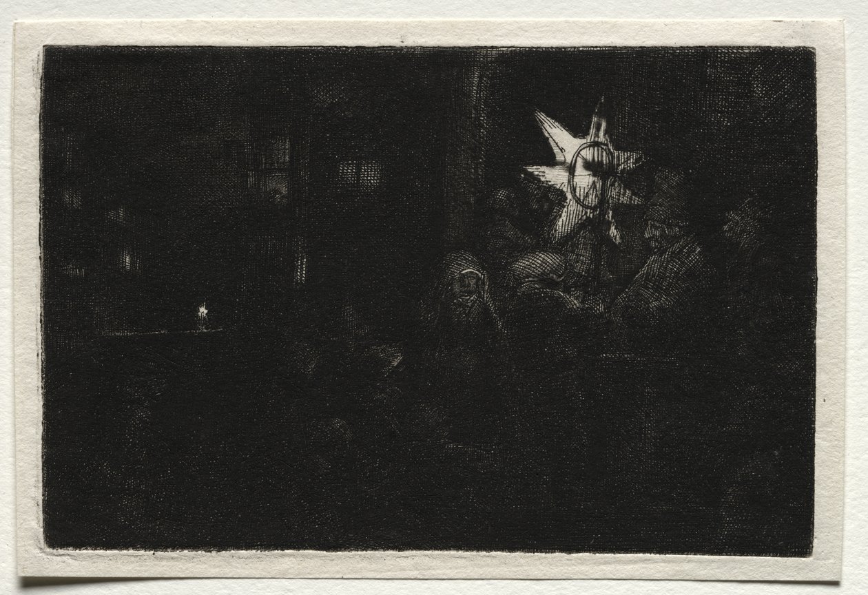 De Ster van Koningen: Een Nachtstuk door Unknown artist