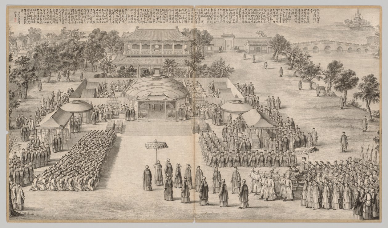 Het overwinningsbanket: uit Slagveldscènes van het Neerslaan van Opstanden in de Westelijke Regio
