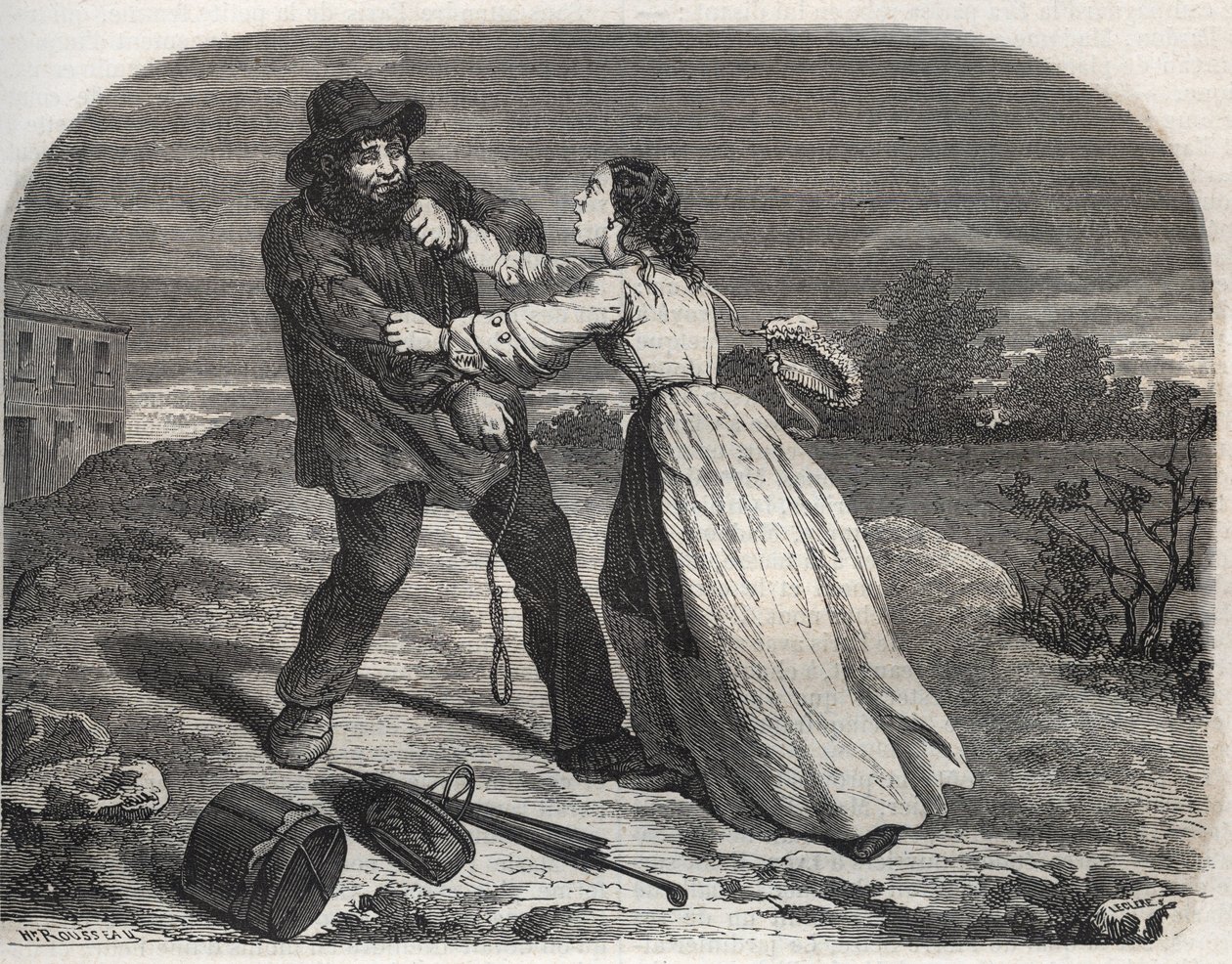 De moordenaar van de goede Martin Dumollard (1810-1862) seriemoordenaar van de 19e eeuw, in de Ain door Unknown artist