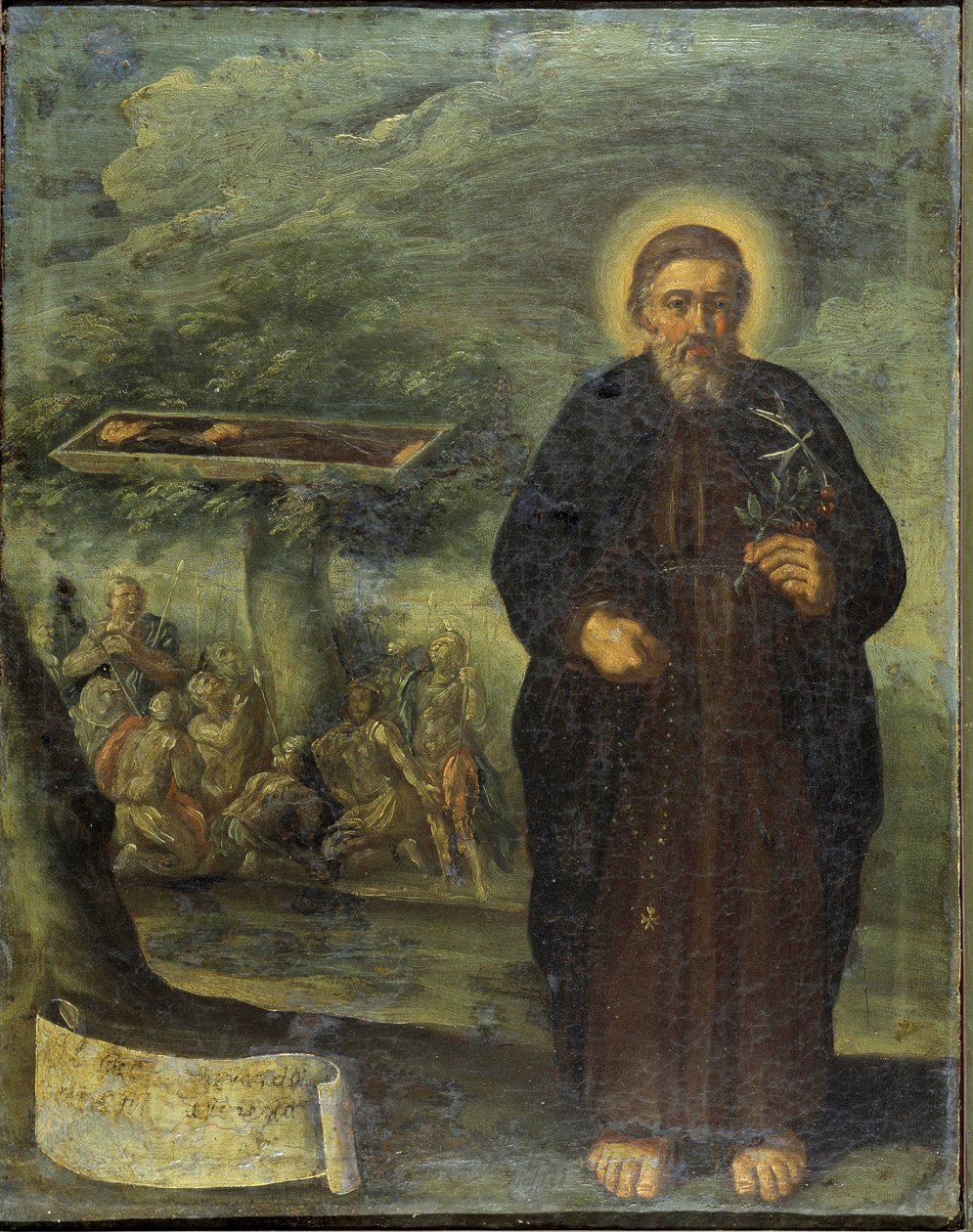 De zalige Gerard Mecatti. Portret van broeder Gerard, stichter van de hospitaalbroederschap van Jeruzalem (de hospitalen van Sint-Jan) die de Orde van Malta werd. Anoniem schilderij van de Napolitaanse school door Unknown artist