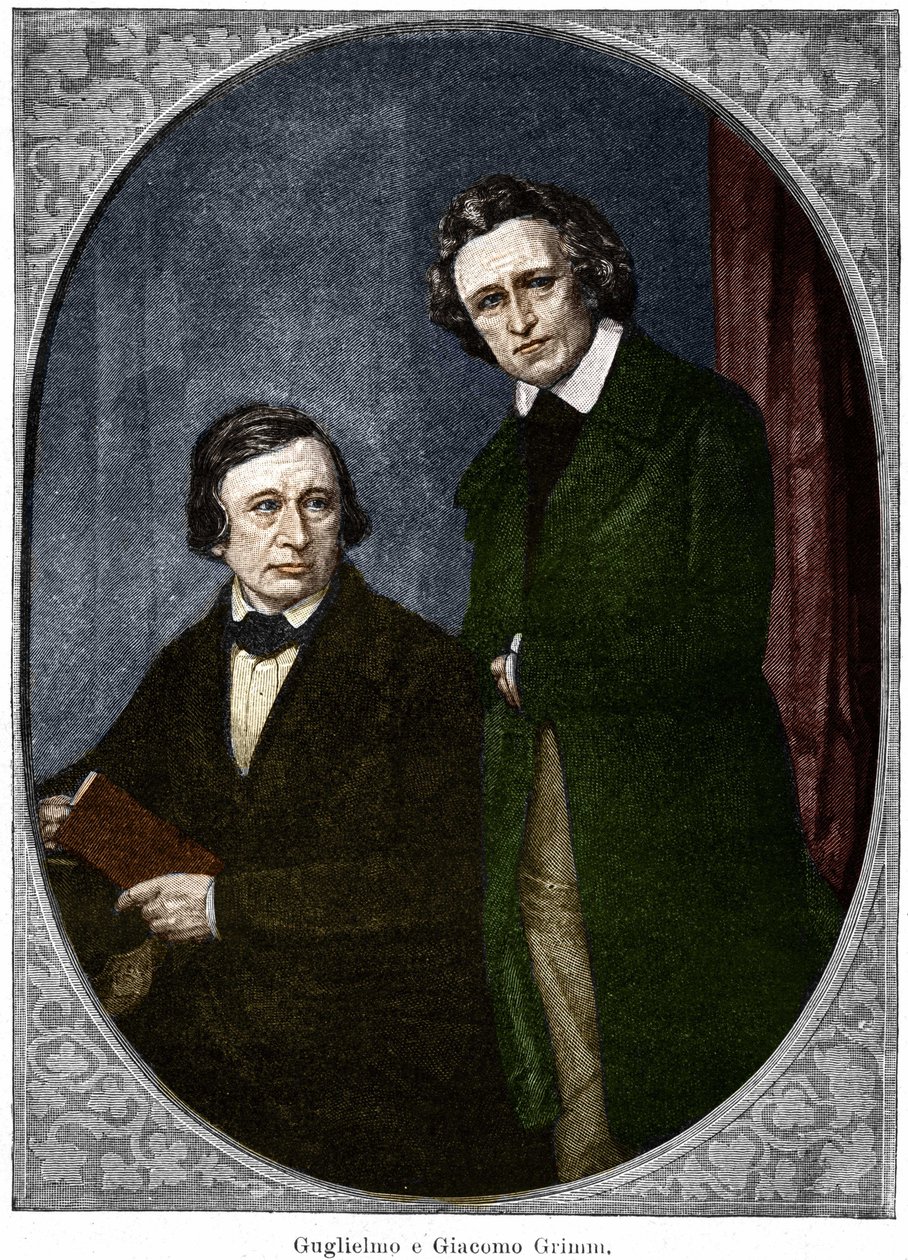 De broers Jakob (1785-1863) en Wilhelm (1786-1859) Grimm, Duitse schrijvers. door Unknown artist
