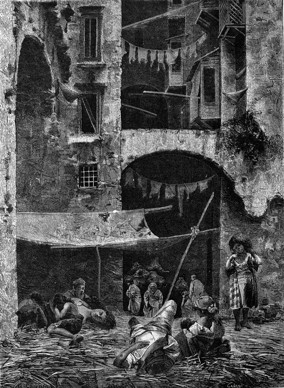 De cholera-epidemie in Napels in 1836 door Unknown artist