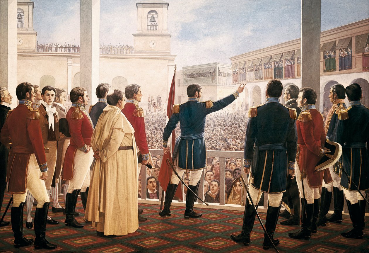De onafhankelijkheidsverklaring van Peru door Unknown artist