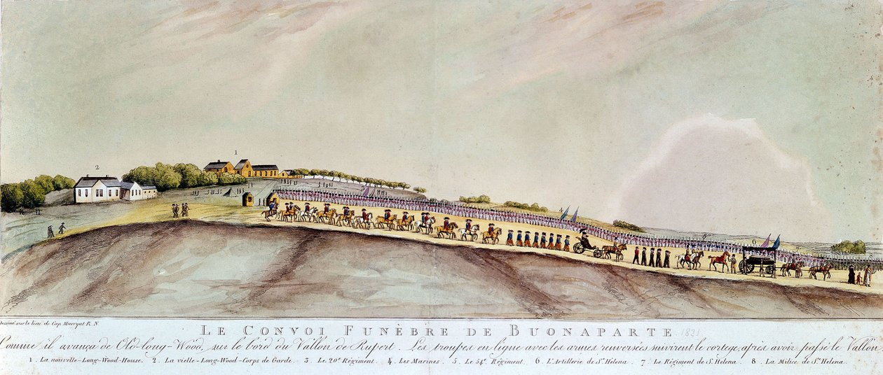 De begrafenisstoet van Bonaparte naar Sint Helena, 1821 door Unknown artist