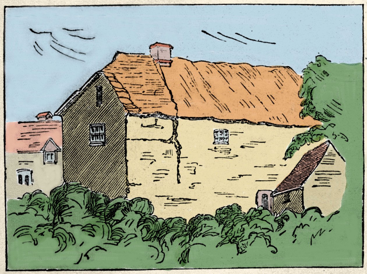 Het huis van Francis Drake (1540-1596), Britse ontdekkingsreiziger en kaper in Crowndale bij Tavistock. Het werd verwoest in de 19e eeuw. door Unknown artist