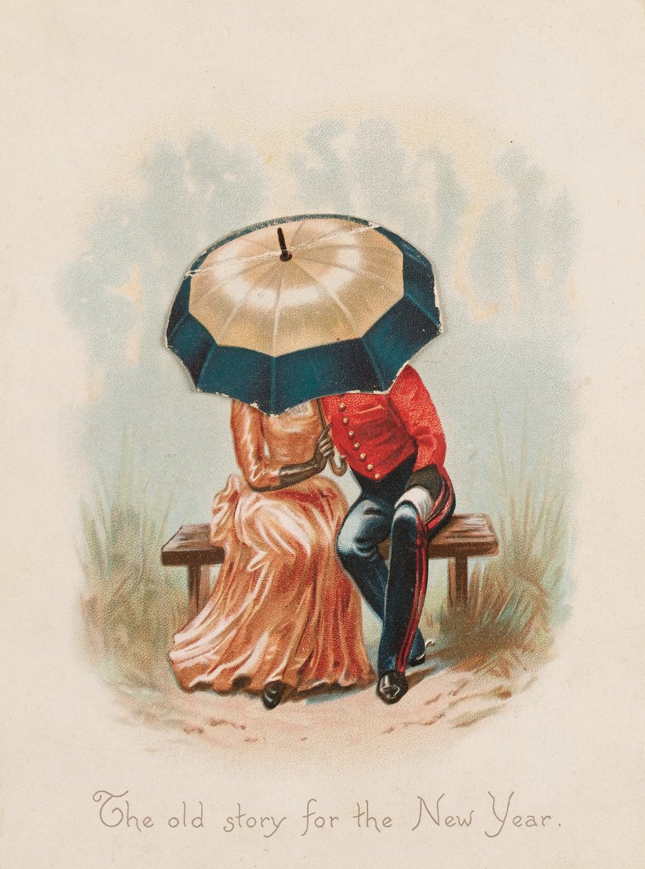 Het oude verhaal voor het Nieuwe Jaar, Nieuwjaarskaart door Unknown artist