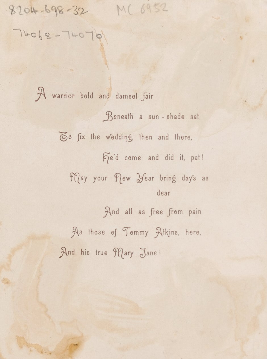 Het oude verhaal voor het nieuwe jaar, nieuwjaarskaart, ca. 1885 door Unknown artist