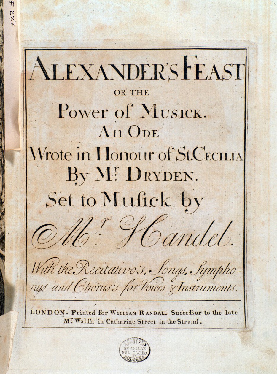 Titelpagina van muzikale partituur van Alexander