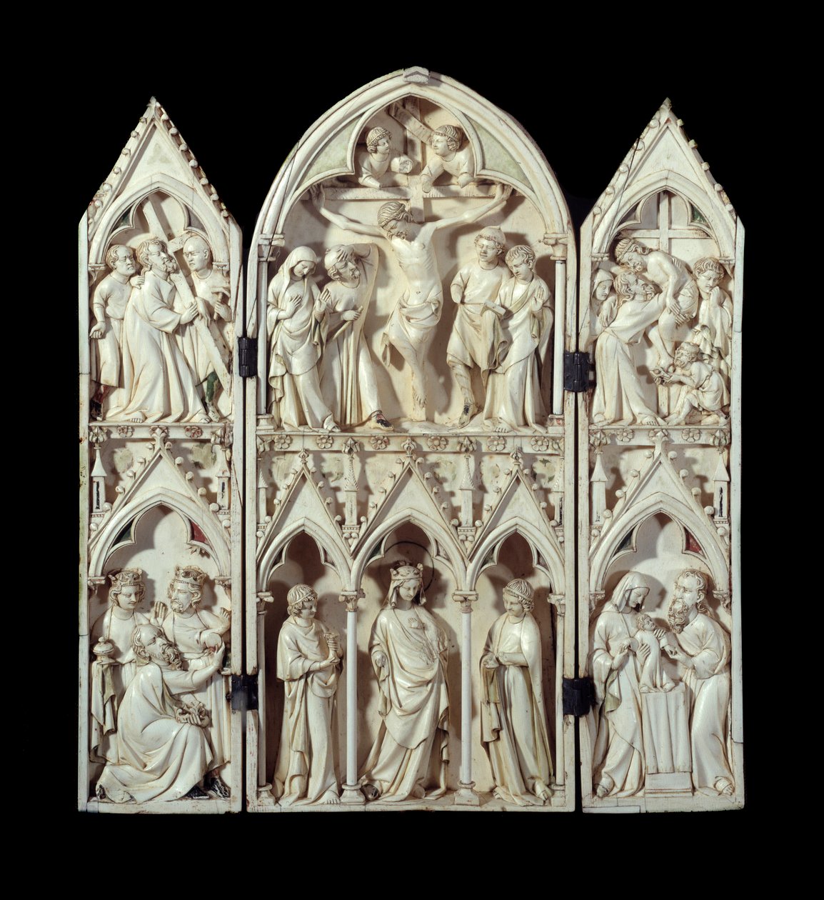 Drieluik van Saint-Sulpice du Tarn: Kruisdraging, Kruisiging, Kruisafneming, Aanbidding der Wijzen, Glorieuze Maagd, Presentatie in de Tempel door Unknown artist